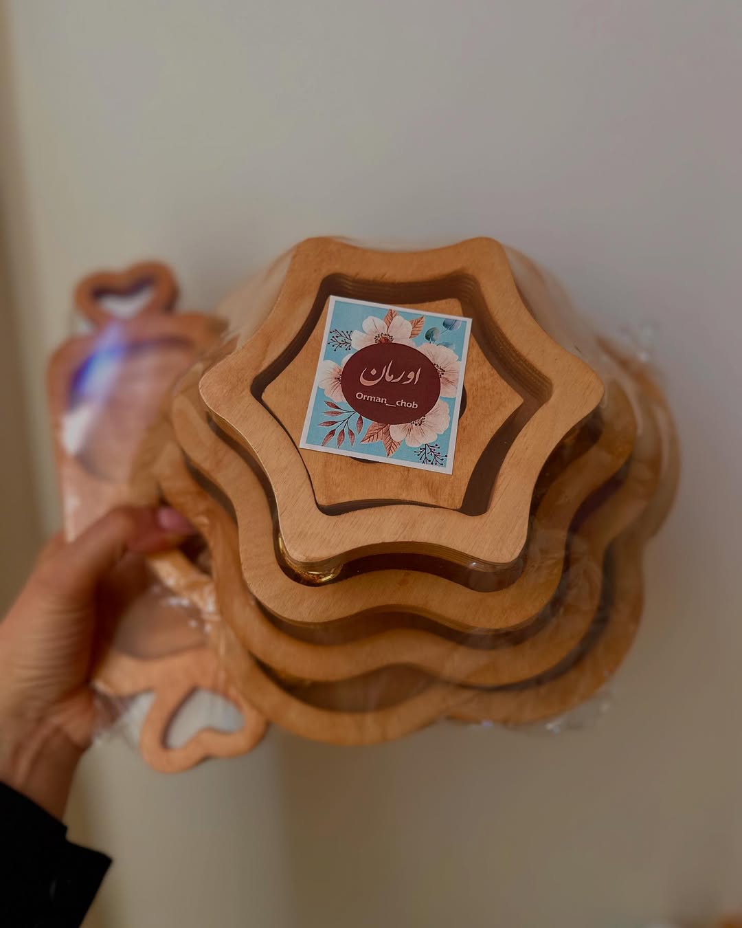 ست پذیرایی گل با دوخانه دسته قلبی