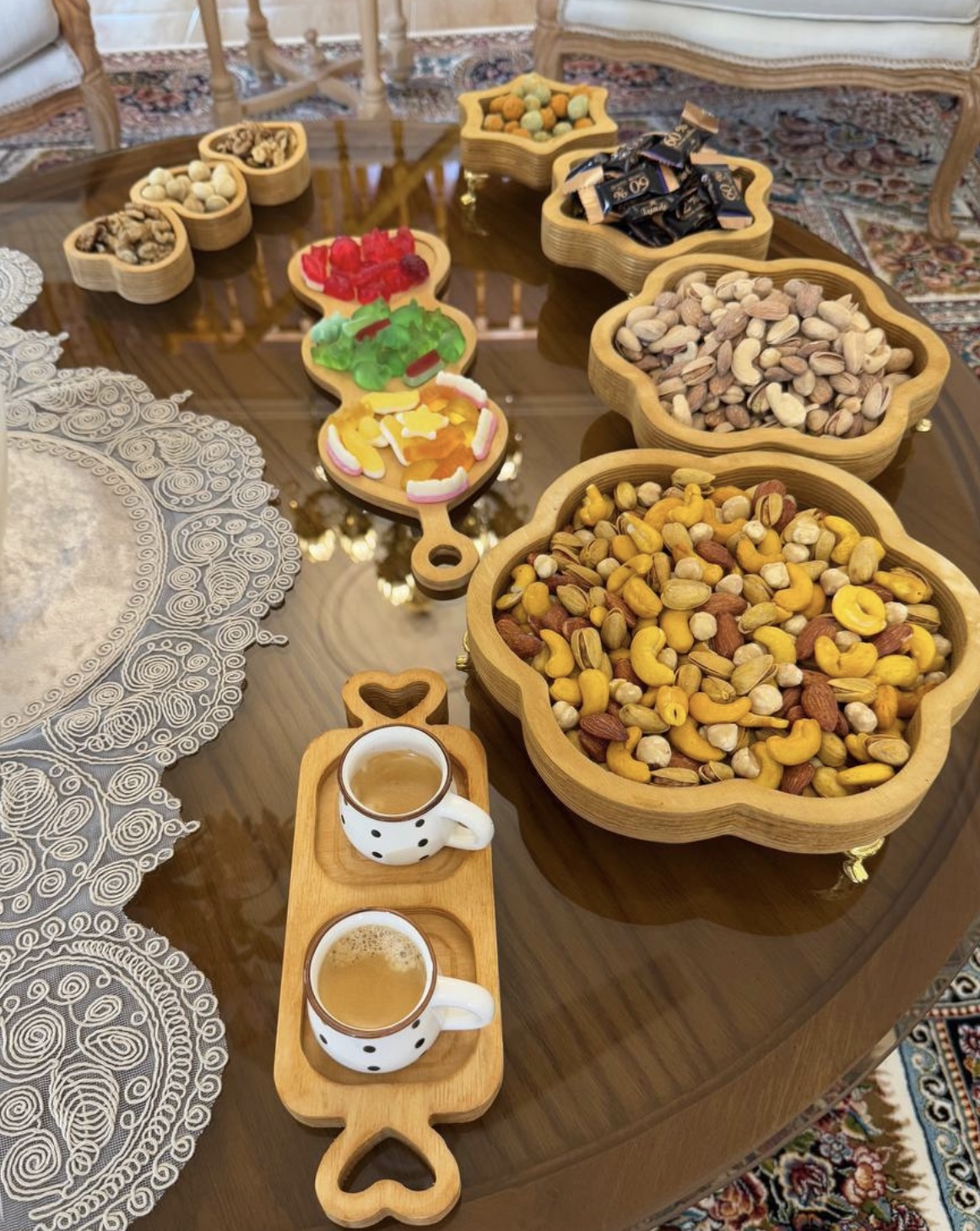 خرید ست پذیرایی چوبی مدل نوروز قابل شستشو با قیمت ویژه | اورمان چوب